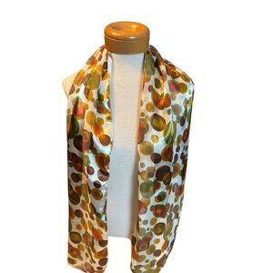 Vintage Style Silk Feel Polka Dot Scarf 100% Polyester Made In Korea